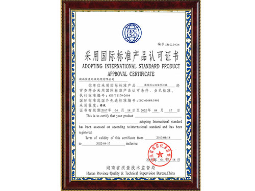 接纳国际标准（倾轧绞线）